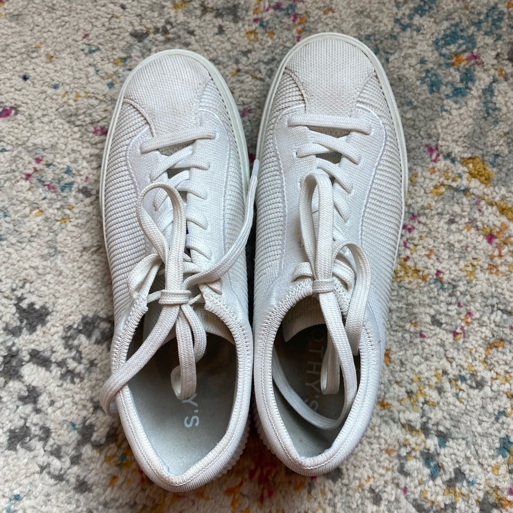 Rothy’s | The lace up sneaker in bright white - Picture 4 of 7
